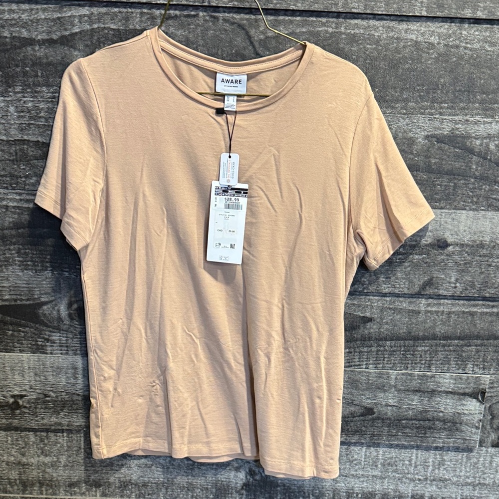 Women's Beige Short Sleeve Tee